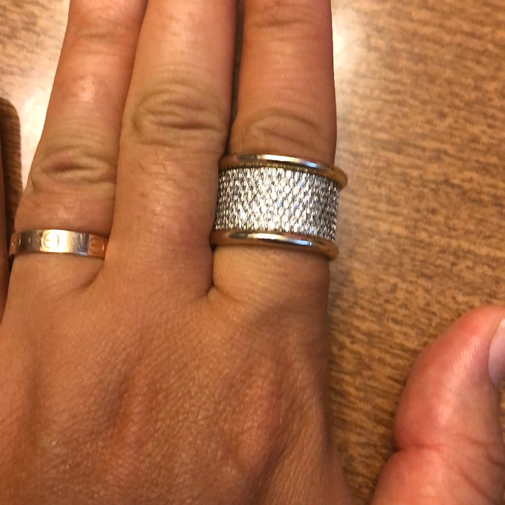 Henri Bendel Pave ring with gold